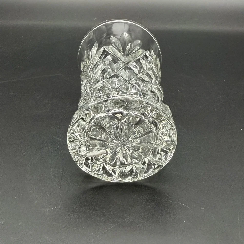 Anchor Hocking Prescut Pineapple 8 oz Tumblers Clear Glasses Set of 3 Vintage